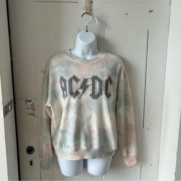 AC/DC Tie Dye Crew Neck Band Sweatshirt - Picture 5 of 11